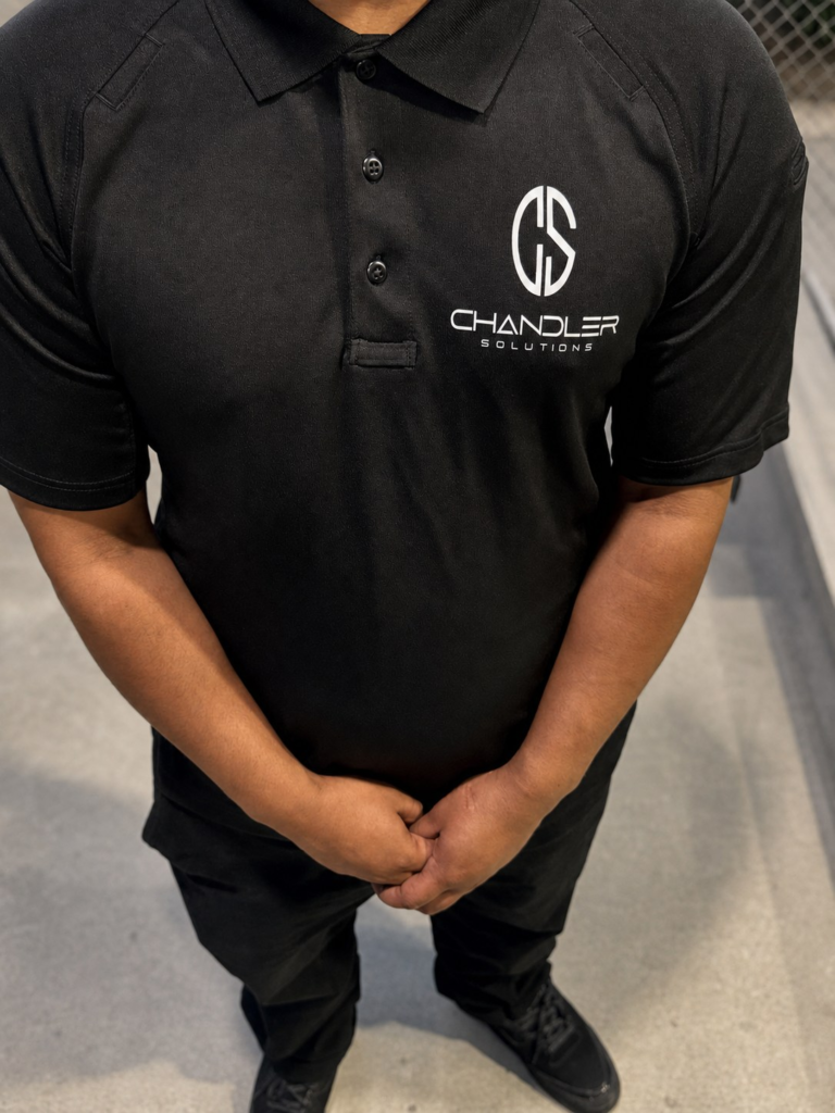 Chandler Solutions branded security uniform